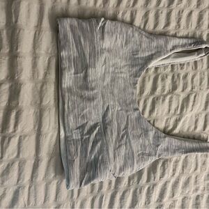 lululemon athletica Gray Striped Sports Bra